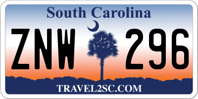 SC license plate ZNW296