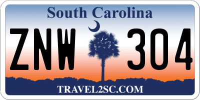 SC license plate ZNW304