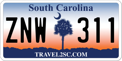SC license plate ZNW311