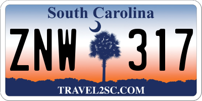 SC license plate ZNW317