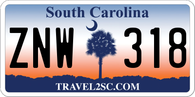SC license plate ZNW318