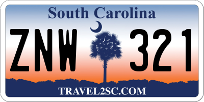 SC license plate ZNW321