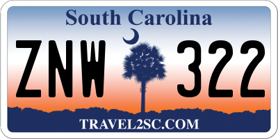 SC license plate ZNW322