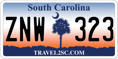 SC license plate ZNW323