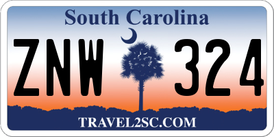SC license plate ZNW324