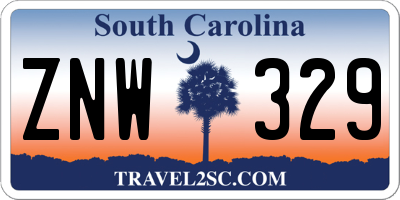 SC license plate ZNW329