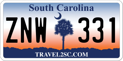 SC license plate ZNW331