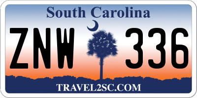 SC license plate ZNW336