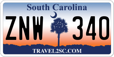 SC license plate ZNW340