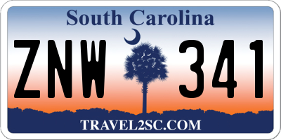 SC license plate ZNW341