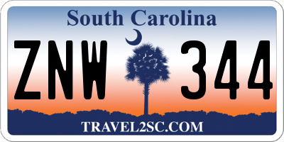 SC license plate ZNW344