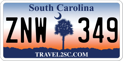 SC license plate ZNW349