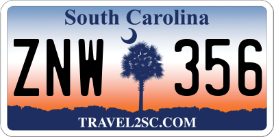 SC license plate ZNW356