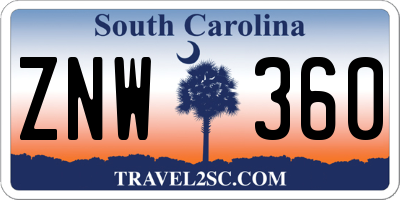 SC license plate ZNW360