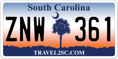 SC license plate ZNW361