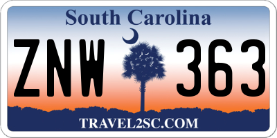 SC license plate ZNW363