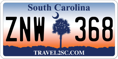 SC license plate ZNW368