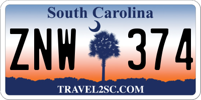 SC license plate ZNW374