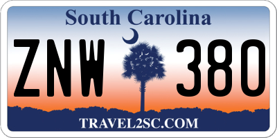 SC license plate ZNW380