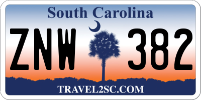 SC license plate ZNW382