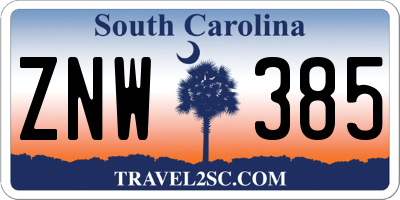 SC license plate ZNW385