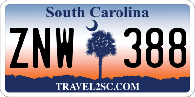 SC license plate ZNW388