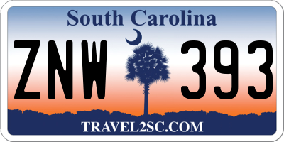 SC license plate ZNW393