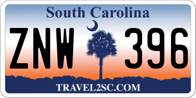 SC license plate ZNW396