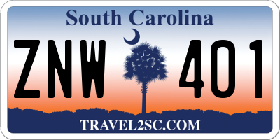 SC license plate ZNW401