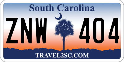 SC license plate ZNW404