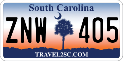 SC license plate ZNW405