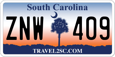 SC license plate ZNW409