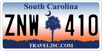 SC license plate ZNW410