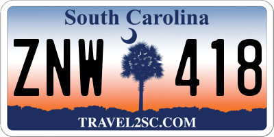 SC license plate ZNW418