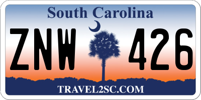 SC license plate ZNW426