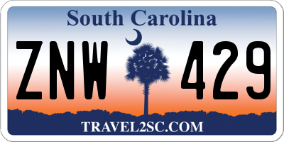 SC license plate ZNW429