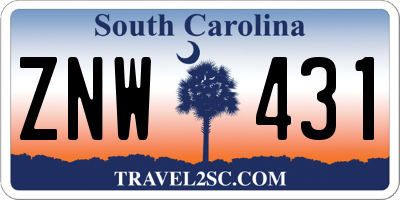 SC license plate ZNW431