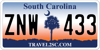 SC license plate ZNW433