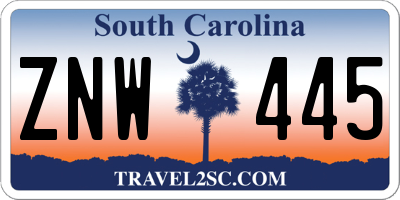 SC license plate ZNW445