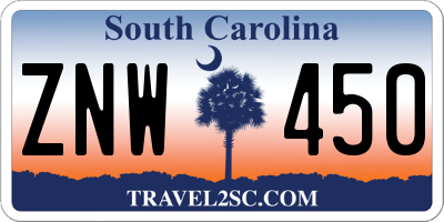 SC license plate ZNW450