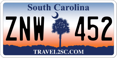 SC license plate ZNW452