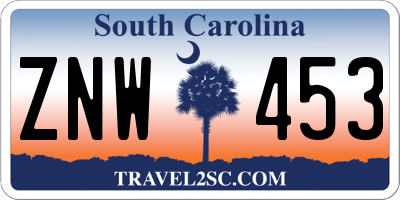 SC license plate ZNW453