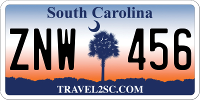 SC license plate ZNW456