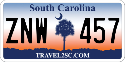 SC license plate ZNW457