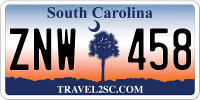 SC license plate ZNW458