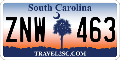 SC license plate ZNW463