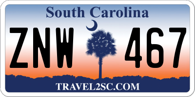 SC license plate ZNW467