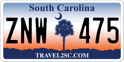 SC license plate ZNW475