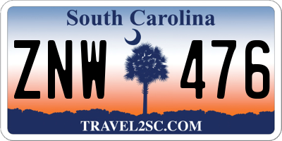 SC license plate ZNW476