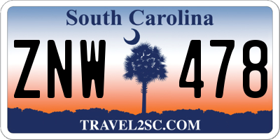 SC license plate ZNW478